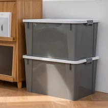 심플스텝 리빙박스 75L 대형 대용량 투명, 그레이