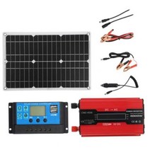 태양광인버터 dc 110-220 v 태양 전지 패널 키트 발전기 그리드 시스템 배터리 powerbank 방수 4000w 태양열 인버터 태양 광 발전 30a, 2-노란색