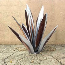 용설란 잎 DIY 금속 예술 식물 동상 선물 정원 마당 잔디 홈 장식, 07 silver 27cm