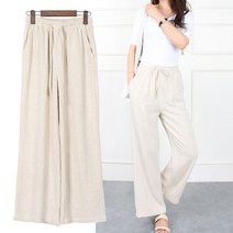 엠아이유 여름 린넨 마바지 ~3XL 빅사이즈여성 이지린넨밴딩팬츠