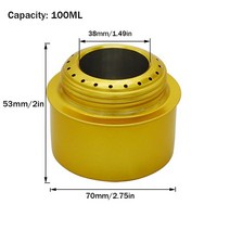 실외용난로 야외 초경량 실버 알루미늄 알코올 스토브 씰링 커버 캠핑 화재 수집 가정용 건조 냄비 피크닉, 황금