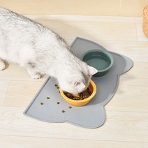 강아지 고양이 실리콘 식기매트 흘림방지 논슬립 애견 바닥오염방지, 그레이