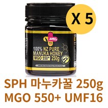 SPH 뉴질랜드 마누카꿀 MANUKAHONEY 효능 MGO 550 UMF16 250g, 마누카꿀 5병