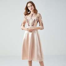 자수 수입 결혼식 원피스 새틴 엄마 하객룩 돌잔치 돌 옷차림 의상 혼주 77 대여 여성 가족 사진 복장 피로연 상견례 코디 홈쇼핑 사이즈 88 드레스 유색