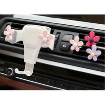 차량용 송풍구 여성용 핸드폰 거치대 모닝 싼타페DM 아반떼MD 컨트리맨 SM3, 행운의꽃3, 1개