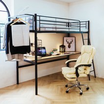 일루일루 코모드i 올인원 책상형 벙커침대 2색상, 블랙(BLACK)-12cm볼라텍스폼, 블랙