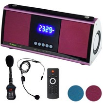 DY-1004 휴대형 블루투스 앰프 스피커 강의 행사 무선마이크 (타입/칼라선택)- STM, RED, 기본C타입+헤드마이크