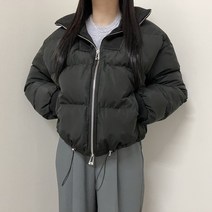 VANANA2 여성 데일리 스트링 빵빵한 니트 하이넥 지퍼 패딩 점퍼 3color
