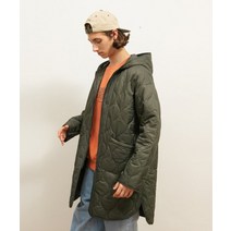 HIDEOUT 라운지 퀼티드 롱 자켓 Khaki 5000460006