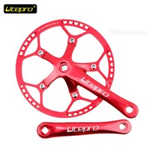 자전거가방 탑튜브 수납 방수 Litepro-접이식 자전거 크랭크 BMX 사각 구멍 넓고 좁은 톱니 48/50/52/54/56, 02 Red Crankset_03 53T