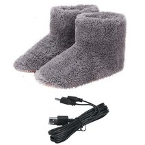 겨울 따뜻한 눈 부츠 USB 충전 빨 수있는 편안한 플러시 전기 온수 신발 발 따뜻하게 선물 여자 남자