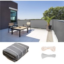 햇빛 가리 발코니 프라이버시 스크린 펜스 두꺼운 HDPE 패브릭 자외선 차단 무거운 메쉬 그늘 그물 가정 정원 야외 데크 95%, [02] 0.9X5m, [03] gray