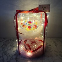 홀로그램 장미 꽃 다발 배달 20대 여자 친구 생일 선물 전역 조화 프로포즈 아내 와이프 결혼 기념일 아이템 조화, 19. 코어블루 12송이 원통케이스(대)