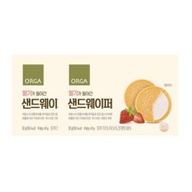 아이 가족 우리집 건강 간식 풀무원 휴대간식 올가 딸기가 들어간 샌드웨이퍼 아침 식사대용 해썹 32g 2개 1세트, 5세트