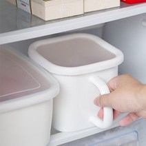 보존 사각 법랑 캐니스터 용기 손잡이 식품 보관 저장, A-흰색 사각컵 보냉 상자(커버 손잡이 포함)