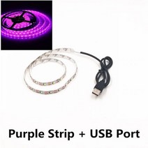 LED 야간 조명 스트링 DC5V USB 포트 케이블 50CM 1M 2M 3M 4M 5M 스트립 램프 SMD 3528 TV PC노트북용, 보라색