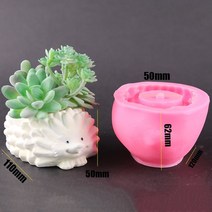 3d 귀여운 코끼리 화분 콘크리트 실리콘 몰드 diy 수제 uv 에폭시 석고 홈 공예품 보관 항아리 수지 몰드, 고슴도치