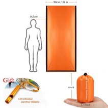 비상 침낭 생존 Bivvy Sack 경량 야외 캠핑 하이킹 방수 휴대용 Mylar 생존 장비, 오렌지와 선물