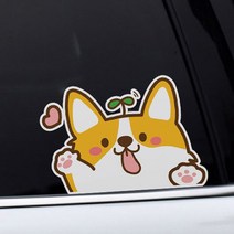 강아지 캐릭터 시바견 웰시코기 캐리어 노트북 스티커 데칼 귀여운 차량용스티커, 선택1번, 반사원단