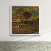 아트박스/꾸밈 px008-명화34_아돌프몽티셀리_일출과일몰액자벽시계_디자인액자시계, 블랙／A-일출