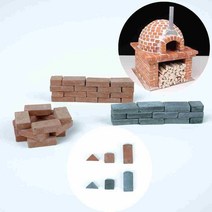 미니어처 미니벽돌 50개 DIY 리얼브릭 캠프파이어 O 만들기, 적직사각50개