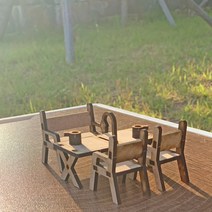 이음레이저공방 캠핑테이블 우드 미니어처 캠핑용품 만들기 DIY 키트