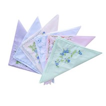 다양한 여성용 Novetly 자수 면 부드러운 손수건 스캘럽 손수건 종류 377610