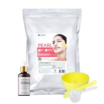 린제이 프리미엄 모델링팩 1kg+ DIY 앰플 + 피부샵용 고급 팩도구 3종세트 지퍼백 고무팩 티트리 비타민 콜라겐 차콜 카렌듈라 골드 스피룰리나, 진주 1kg, 나이아신아마이드 30ml