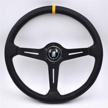 스티어링 핸들커버 혼즈 스티어링휠 이탈리아 ND 380mm/15 인치 레이싱 카 리얼 가죽 드리프트 휠 레이싱카 핸들 표류, [01] Black