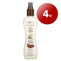 리암마켓 Biosilk 바이오실크 강아지용 실크 테라피 천연 코코넛 오일 함유 워터리스 목욕 스프레이 207ml 1팩, 4팩