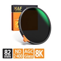[정품] K&F CONCEPT NANO-X Variable ND2-ND400 가변필터 8K AGC Glass 82mm