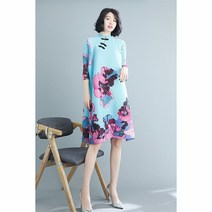 40대 50대 엄마옷 트리플 셔링 2022 올봄엄마양치 스커트 프린트 빅사이즈a