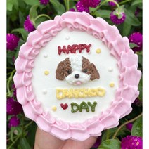 고기가득 강아지 케이크(초미니사이즈) _ 댕댕농부 강아지 수제 생일 케이크 맞춤 주문 제작., 디자인3~6, 테두리3~5, 숫자초 또는 하트초