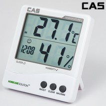 카스 디지털 온습도계 TE201 가정용 시계 알람기능 외부온도 측정, CAS TE-201