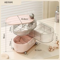아크릴정리함 화장대 악세서리 영양제보관함 수납장 서랍장 충전기정리 칸칸이 투명 인테리어, B.크림파우더-3층발라드회전가능/구획보관