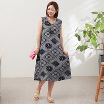 백합사 엄마옷 내추럴 후렌치 민소매 인견 원피스 [SBML-OP2] 쉬폰인견 나시 원피스 중년의류 미시의류