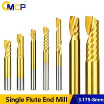 라우터 비트 Cmcpone Flute End Mill TiCN 코팅 나선형 카바이드 밀링 커터 목공용 1/8 4 5 6 8mm 생크, [19] 6x52x80