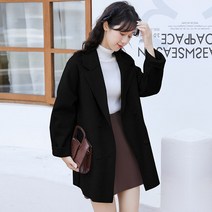 ANYOU 겨울 더블버튼 울 여자 하프 코트