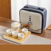 휴대용 유리 세라믹 중국어 쿵푸 차 세트 여행 도구 주전자 컵 메이커 인퓨저, Portable package 01