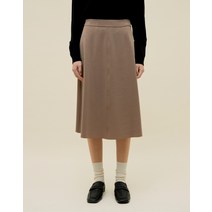22FW 베이지 폴리혼방 A라인 져지스커트 HSSK2C701I2