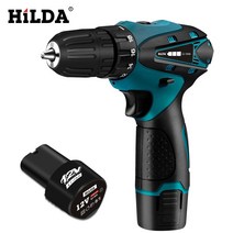 전동공구드릴Hilda 12 v cordless electric screwdriver two-speed rechargeable lithium battery LED ligh, 01 no battery_02 EU