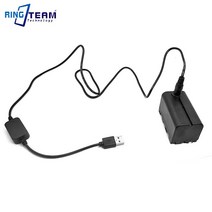 DC 5V USB 전원 케이블 F750 F770 F960 F970 커플러 NP-F 더미 배터리 소니 HXR-NX5 HXR-NX100 카메라 LED 조명 램프, [01] Decoded