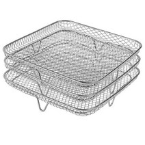 Instant Vortex Air Fryer용 8인치 에어프라이어 랙 3개의 쌓을 수 있는 탈수기 랙, 20 x 20 x 9cm, 3개