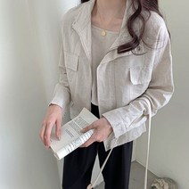여성 린넨 야상 숏자켓 자켓 가디건 점퍼 여름