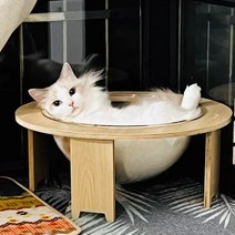 고양이 원목 투명해먹 스탠드형, 소형(6kg 이내)