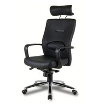 [천삼백케이] [리젠가구] 엔틱오피스 마에스트로-33H 인조가죽 의자-헤드형, 블랙[LUX-33H]