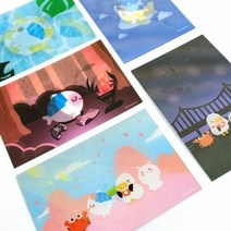 디자인아이비 꼬등어 렌티큘러 카드 예쁜카드 문구용카드 팬시용, 타입:여름휴가