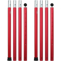Soomloom 알루미늄 폴 텐트·타프 설영용 A6061 알루미늄 외경 33mm 4절 연결 2개들이 분할식 푸쉬 버튼식 다단계 조절 가능 캠프 기어
