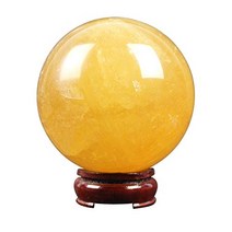 HAMILO 풍수 크리스탈 골든 칼사이트 풍수 크리스탈 크리스탈 파워 스톤 빙주석 (옐로우)