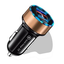 자동차 태양광 diy 미니 듀얼 USB 차량용 충전기 유니버설 빠른 4.0 S9 태블릿 GPS 자동차 대 한, 04 Gold